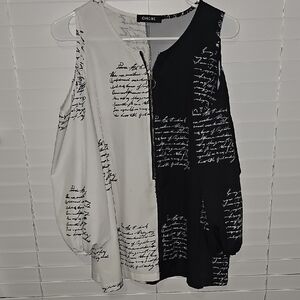 Chic Monochrome Script Top